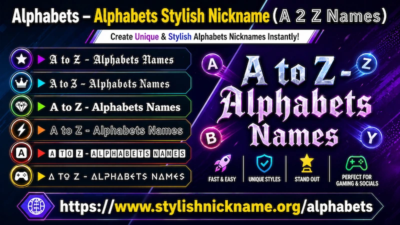 Alphabets – Alphabets Stylish Nickname (𝔸 𝟚 ℤ ℕ𝕒𝕞𝕖𝕤)
