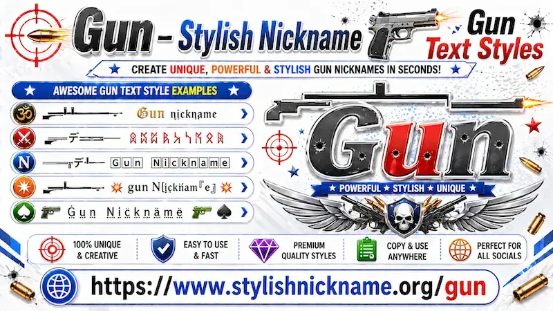 Gun – Stylish Nickname (▄︻̷̿┻̿═━一 🔫 Gun Text Styles)