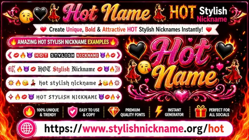 Hot – Stylish Nickname (🔥😎 HØT Fancy Text Styles)