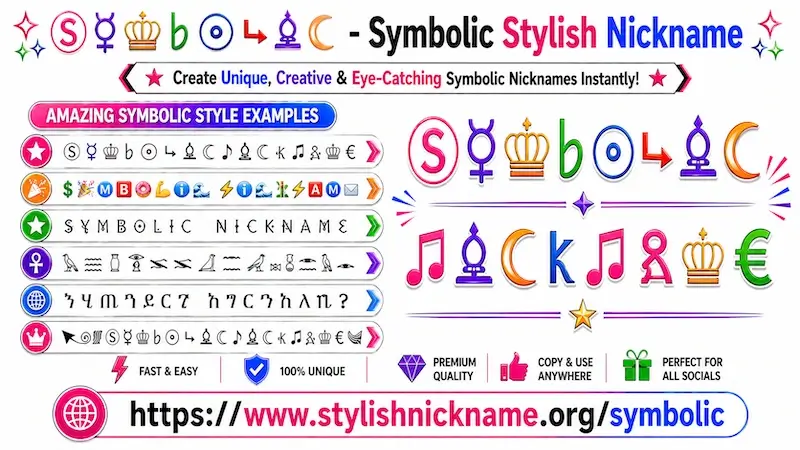 Symbolic – Stylish Nickname (✦ S¥₥ßØⱠï₵ ✦ Fancy Symbol Text)