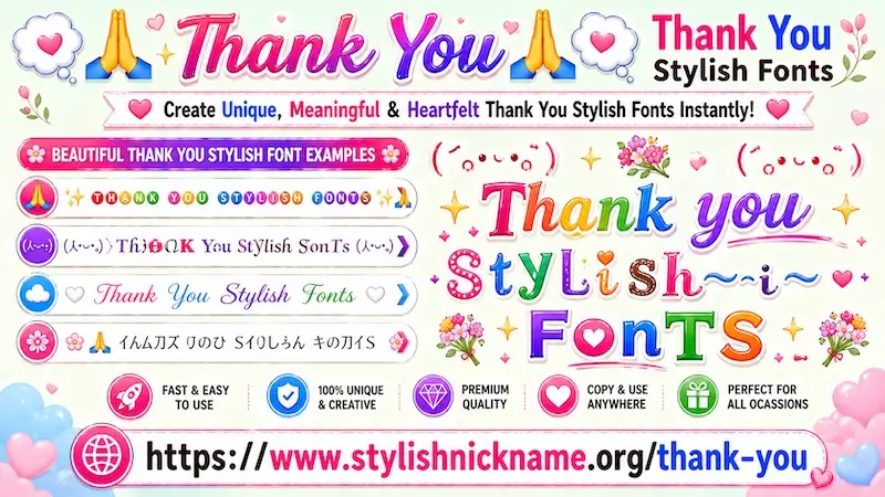 Thank You – Stylish Nickname