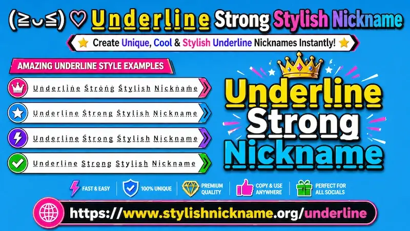 Underline – Stylish Nickname (U̲n̲d̲e̲r̲l̲i̲n̲e̲ Text Styles)